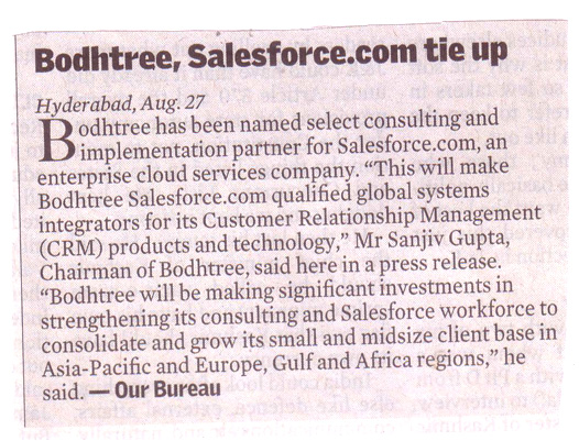 Bodhtree Salesforce.com Tieup